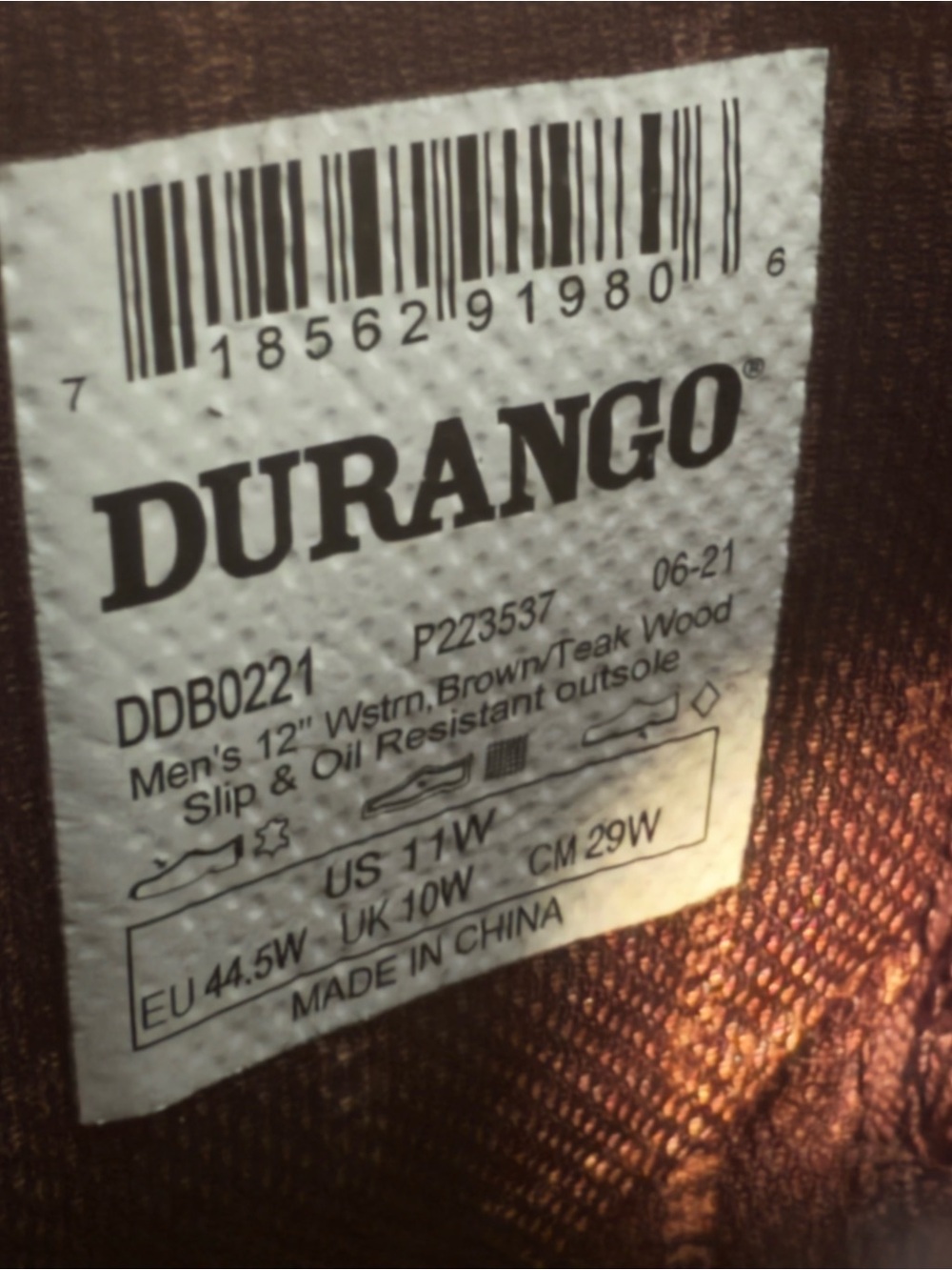 Durango Brown Teak Wood Men's Western Boots